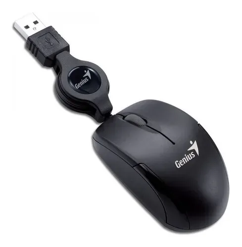Mouse Genius Micro Traveler Retractil Black