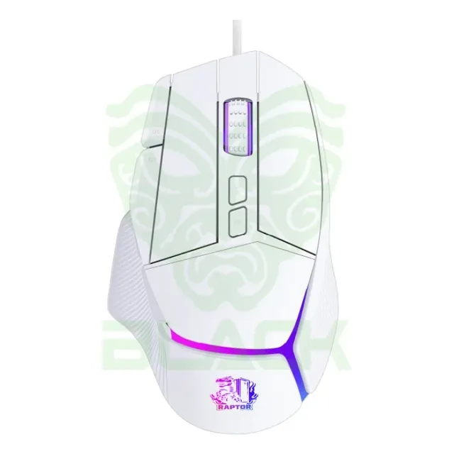 Mouse Raptor Storm Grip 9 Botones 8000dpi Retroiluminado White
