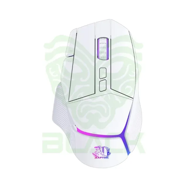 Mouse Raptor Storm Grip Wireless 9 Botones 24000dpi Retroiluminado C/Soft White