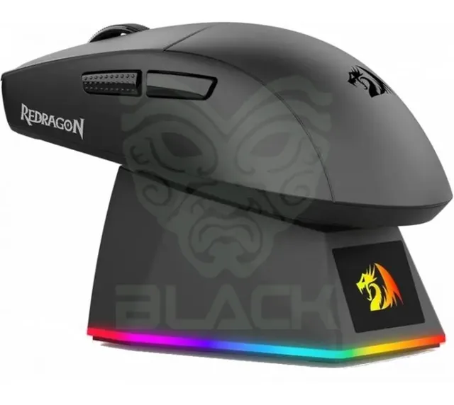 Mouse Redragon King Ultra M999 Wireless 2.4GHz Bluetooth 5.1 Black Base Recargable RGB 54gr