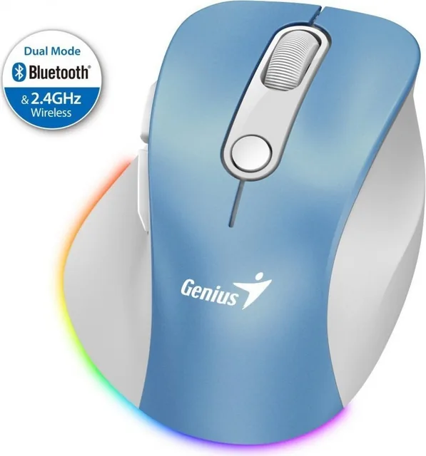 MOUSE WIRELESS MINI GENIUS ERGO 9000S PRO RECARGABLE BLUE