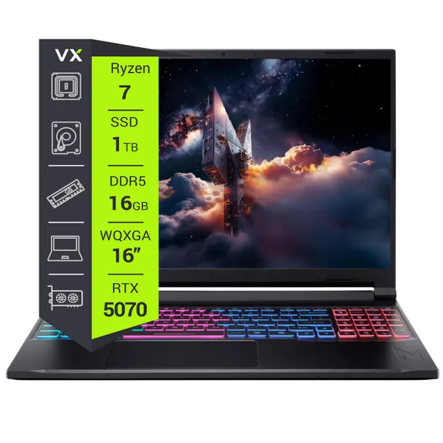 Notebook Acer Nitro V 16S Ryzen 7 260 16GB 1TB RTX 5070 16" W11