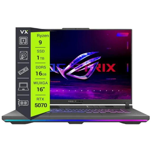 Notebook ASUS ROG Strix G16 Ryzen 9 8940HX 16GB 1TB GeForce RTX 5070 16