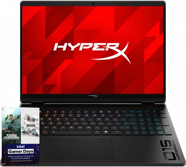 Notebook Gamer Hyper X OMEN 15 15.3" QHD 165Hz Intel Core i7 14650HX 16GB DDR5 SSD 1TB RTX 5060 Win11 15-GA0001LA + Micrófono HyperX Quadcast 2 S ARGB NGENUITY