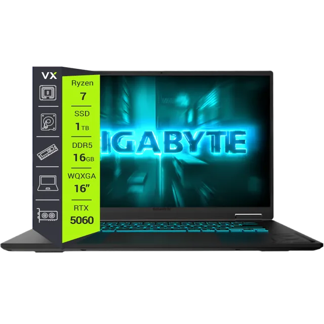 Notebook Gigabyte Gaming A16 Ryzen 7 260 16GB 1TB GeForce RTX 5060 16" W11