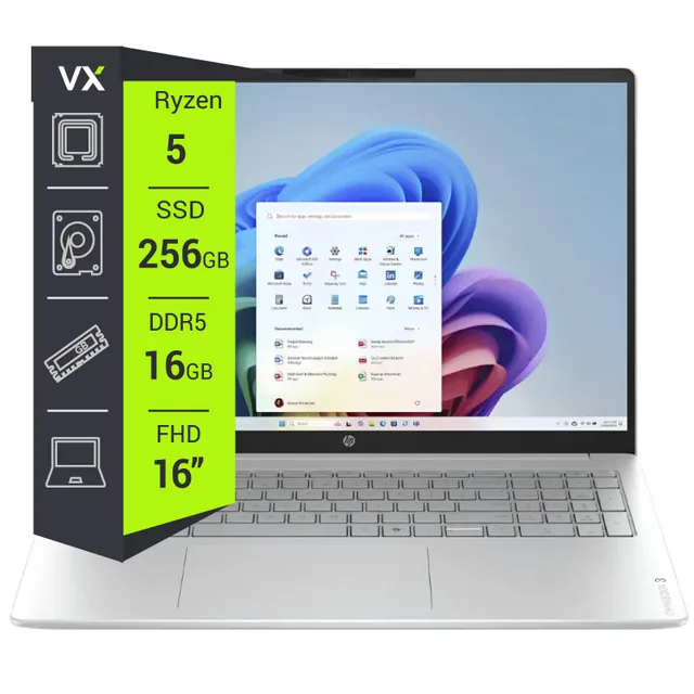 Notebook HP OmniBook 3 Ryzen 5 40 16GB 256GB W11 16" 2K Glacier Silver