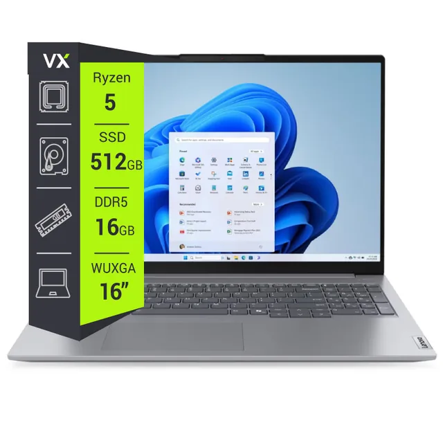 Notebook Lenovo Thinkbook 16 G7 Ryzen 5 7535HS 16GB 512GB 16" Arctic Grey