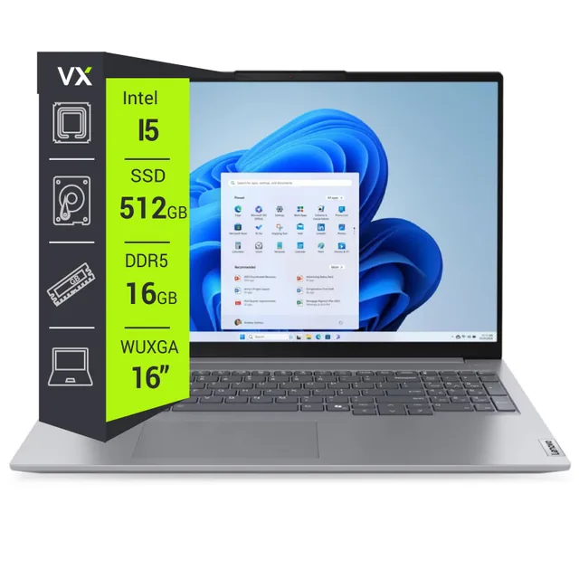 Notebook Lenovo Thinkbook 16 G8 Core i5 210H 16GB 512GB 16" Arctic Grey