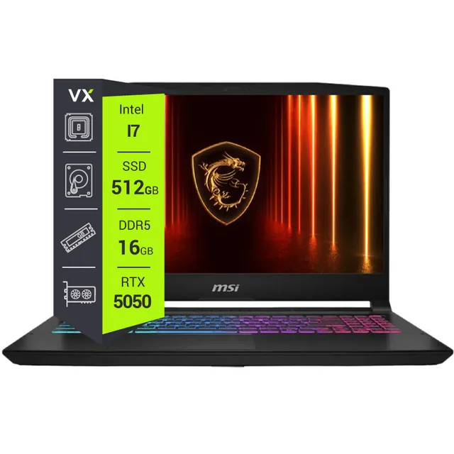 Notebook MSI Katana Core i7 14650HX 16GB 512GB RTX 5050 15.6" W11