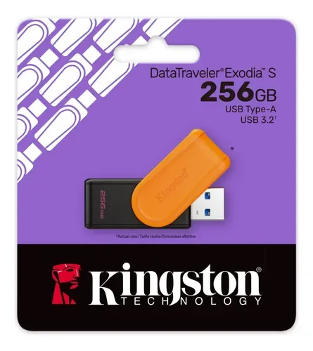 PENDRIVE 256GB KINGSTON DTXS 3.2 EXODIA S NEGRO