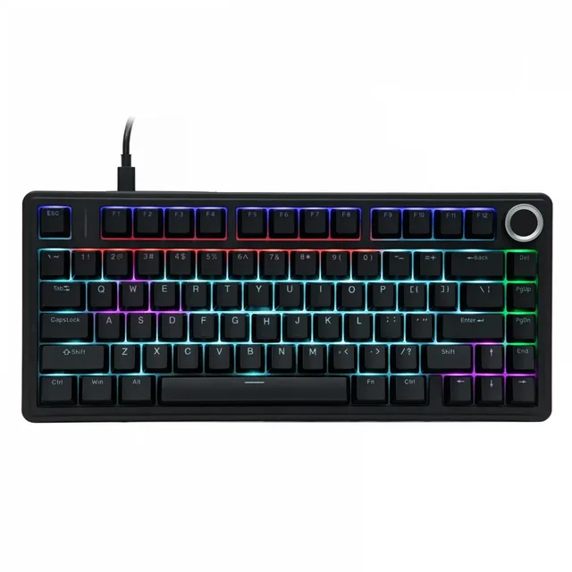 Perifericos Teclado USB Aula F75 Black Switch Blue Rainbow Gamer Mecanico