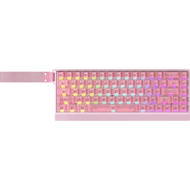 Perifericos Teclado USB Irok Mercury68 Max Pink Clear RGB Switch Starlight Gamer Magnetico