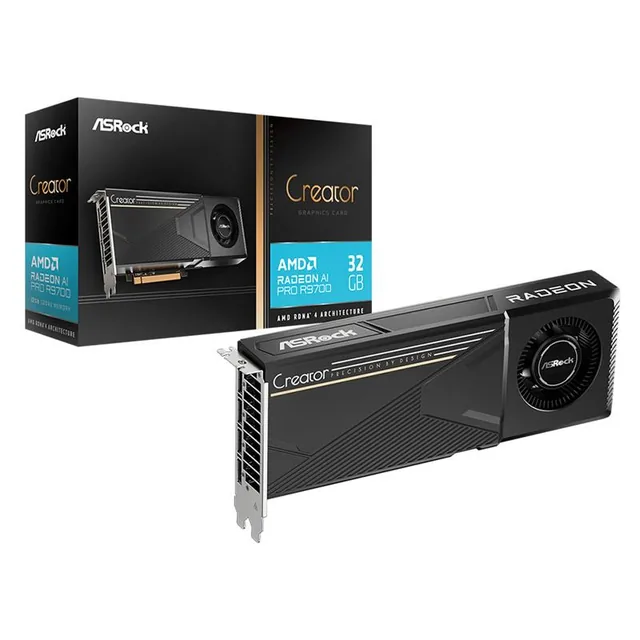 Placa de Video ASRock AMD Radeon AI Pro R9700 Creator 32GB