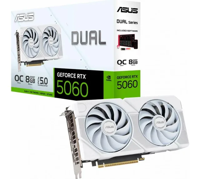 VGA ASUS Dual OC White RTX 5060 8GB