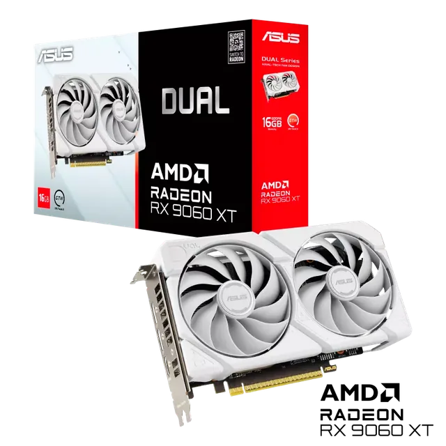 VGA ASUS Dual OC White RX 9060 XT 16GB