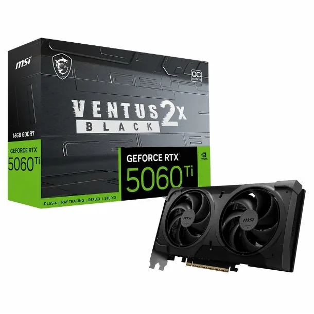 VGA MSI Ventus 2X OC Plus Black RTX 5060 TI 16GB