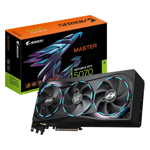 Placa de Video Gigabyte NVIDIA GeForce RTX 5070 AORUS Master OC12GB