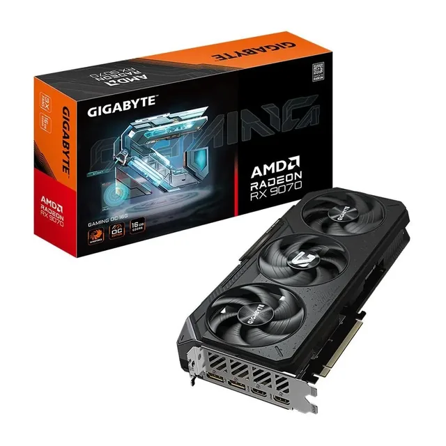 Placa De Video Gigabyte Radeon Rx 9070 Xt Gaming Oc Ice 16g Gddr6