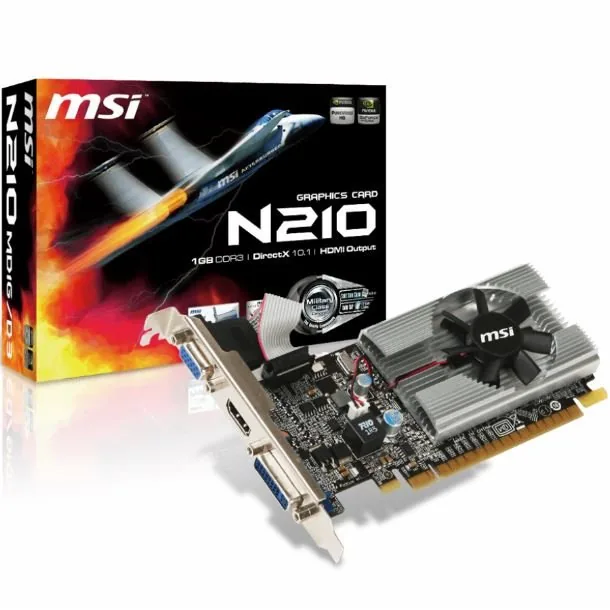 Placa de Video MSI GeForce G210 1GB DDR3 Low Profile