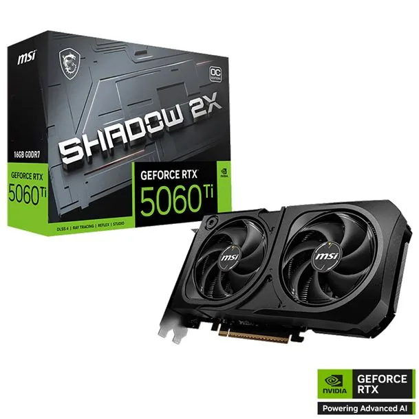 VGA MSI Shadow 2X OC Plus RTX 5060 TI 16GB