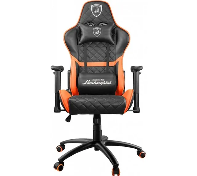 Silla Gamer Lamborghini Veneno Noctis Negro/Naranja (Peso MAX 120kg)