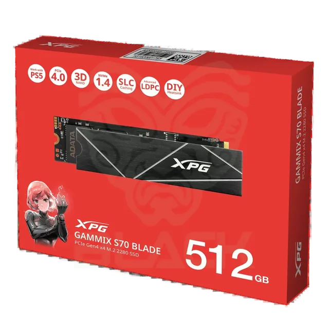 Ssd M.2 Nvme 512gb G4 Xpg Gammix S70 Blade