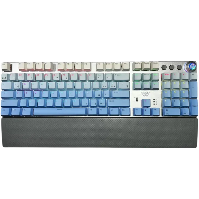 Teclado Aula F2088air Azul Degrade Sw Brown InglÉs
