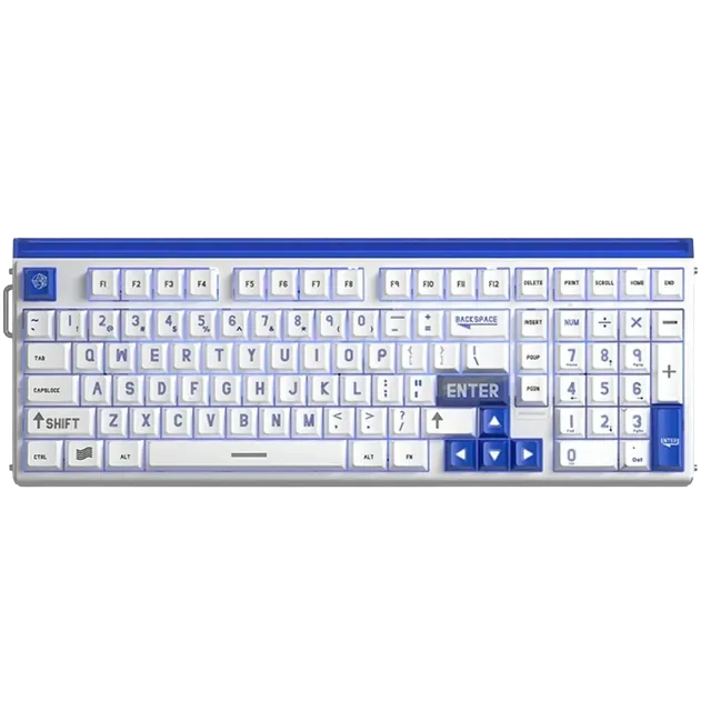 Teclado Aula Hero 99 He White Blue Sw Wing Chun Teclado Mecanico Magnetico 99% Ingles Usb 8khz 0.05mm