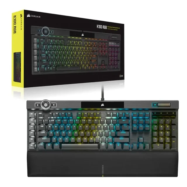 Teclado Corsair K100 RGB Mecanico Switch Corsair OPX Black