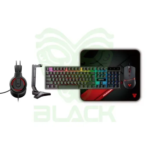 Teclado Fantech Combo 5 En 1 Fantech Power P51 Black (+ Mouse + Mousepad + Auricular + Soporte)
