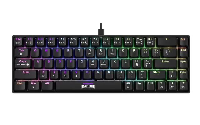 Teclado Gamer Mecánico Raptor Fireclaw M68 Retroiluminado Switch Red Outemu