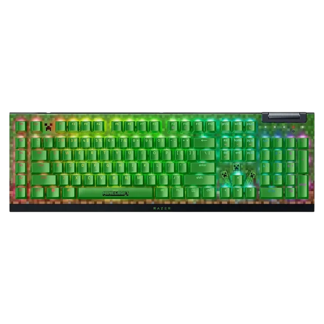 Teclado Gamer Mecánico Razer Blackwidow V4 X Green Switch Minecraft Edition
