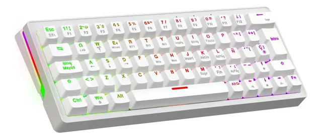 Teclado Gamer Mecánico Solarmax Gmkb64rw Blanco Rgb Qwerty Blanco Español España