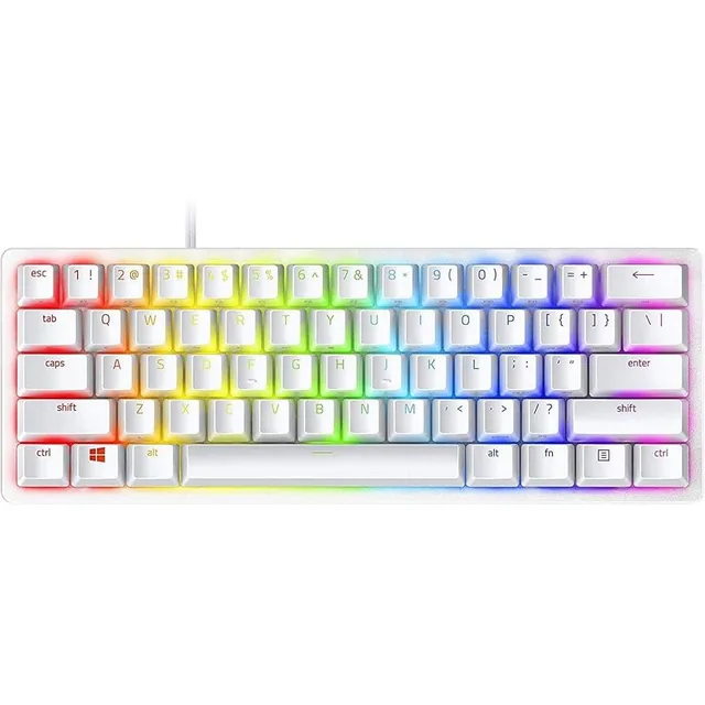 TECLADO GAMER RAZER HUNTSMAN MINI MERCURY SW PURPLE CLICKY