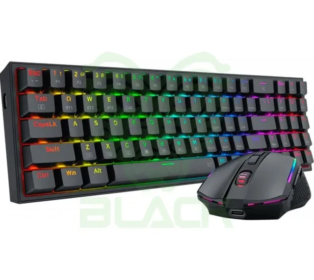 Teclado Inalambrico Redragon Combo Redragon S136 K628 Pro Mecanico 78% + Mouse M693 2.4GHz Bluetooth 5.0 RGB