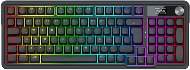 Teclado Inalámbrico Redragon Eisa LCD K719 Negro
