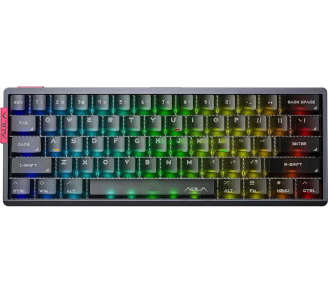 Teclado Magnetico Aula AG60 PRO 8000Hz Hall Effect Aluminio CNC Gray/Black Suspension Ajustable RGB USB-C