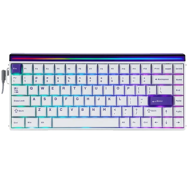 Teclado Magnético Aula HERO 84 HE 75% 8000Hz RGB Switch Black King Blanco/Púrpura Inglés US