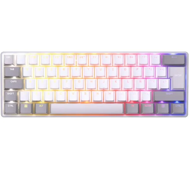 Teclado Magnetico Corsair Clipper PRO Mini 65% HyperPolling 8000Mhz Hall Effect Switch MGX HYPERDRIVE CORE White RGB IP57