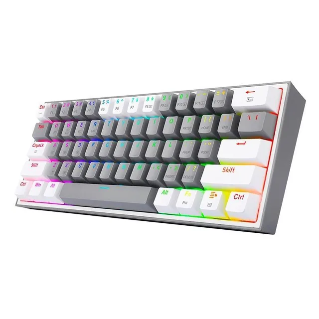 Teclado Mecanico 60% Redragon Fizz Pro K616 Grey/White RGB Red Switches