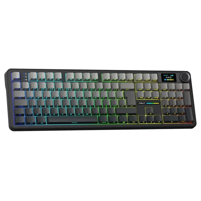 TECLADO MECANICO AULA F108 PRO GRADIENT GRAY SW RAIN DROP ESPAÑOL