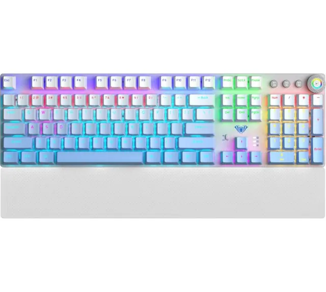 Teclado Mecanico Aula F2088 Air Wireless 2.4Ghz Bluetooth Blue/White Degrade RGB USB-C