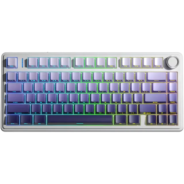 Teclado Mecanico Aula F75 Pro Wireless 2.4GHz Bluetooth 5.0 Pantalla Tif Pink/White RGB 80hs Usb-c
