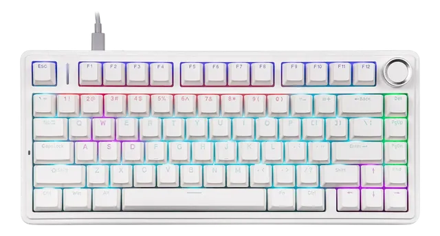 TECLADO MECANICO AULA F75 WIRED BLANCO 75% RGB INGLES