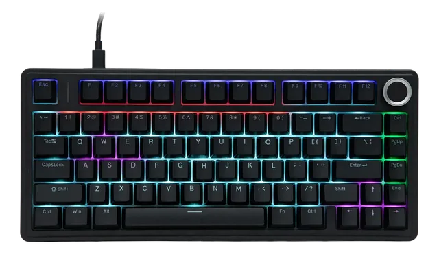 TECLADO MECANICO AULA F75 WIRED NEGRO 75% RAINBOW RGB SW RED INGLES TECLADO