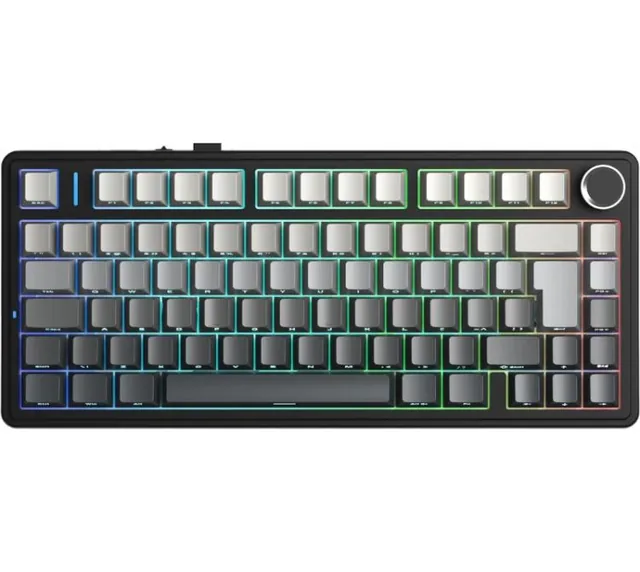 Teclado Mecanico Aula F75 Wireless 2.4Ghz Bluetooth Degrade Black RGB USB-C
