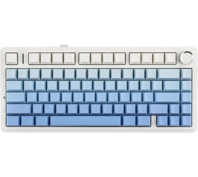 Teclado Mecanico Aula F75 Wireless 2.4Ghz Bluetooth Degrade Blue RGB USB-C