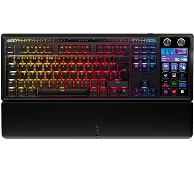 Teclado Mecanico Corsair GALLEON 100 Stream Deck 12 Botones Pantalla LCD 8000Hz Hyper Polling Switch MLX Pulse