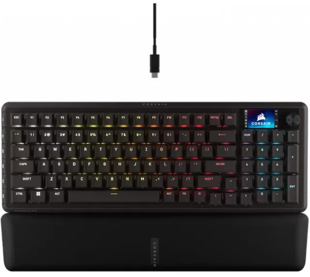 Teclado Mecanico Corsair VANGUARD 96 8000Hz Hyper Polling Switch MLX Plasma Pantalla LCD RGB ICUE