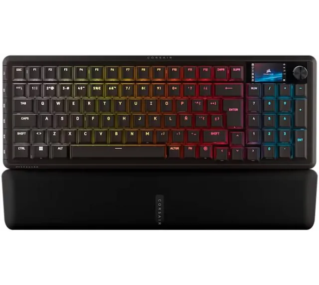 Teclado Mecanico Corsair VANGUARD 96 PRO Hall Effect 8000Hz Hyper Polling Switch MGX Hyperdrive Pantalla LCD RGB ICUE